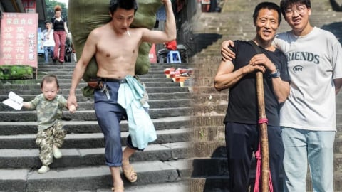 Người cha gánh thuê và con trai ở Trung Quốc gây xúc động trở lại sau 15 năm