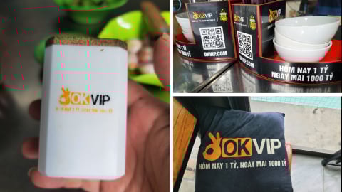Chiêu trò quảng cáo cờ bạc OK VIP núp bóng tặng quà miễn phí