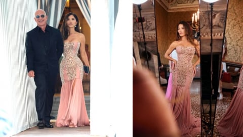 Lauren Sánchez Bezos diện Atelier Versace tại tiệc đêm