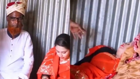 Cô dâu ngất xỉu vì thấy mặt thật chú rể