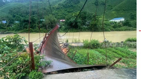 Đứt cáp cầu treo ở Điện Biên: 4 người bị thương, thiệt hại ước khoảng 1,2 tỷ đồng
