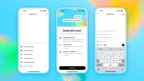 ChatGPT có thêm tính năng Study Mode, khuyến khích người dùng tự rèn luyện tư duy
