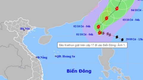 Bão Krathon giật trên cấp 17 đi vào Biển Đông