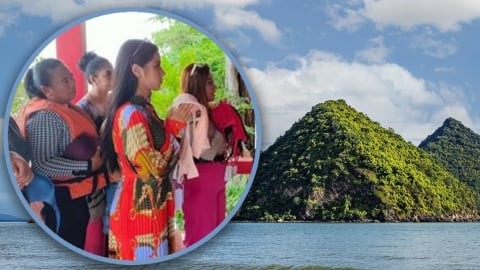 Phụ nữ Thái Lan tìm tình yêu bằng nghi lễ cúng áo lót trên đảo hình bầu ngực