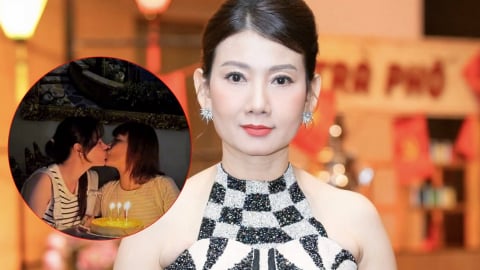 Phản ứng của NSND Mỹ Uyên về ảnh hôn môi cô gái lạ trong tiệc sinh nhật