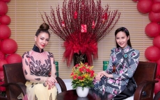 Hoa hậu Vũ Lâm khoe áo dài xuân cùng hoa hậu Khánh Ngân