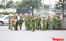 An ninh thắt chặt trước giờ Đoàn Thể thao Việt Nam về Nội Bài