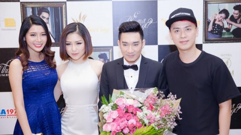 Diễn viên Yan My tay trong tay với siêu mẫu nam Quang Hòa