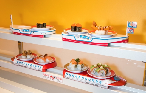 Chuyến tàu cao tốc sushi ở Genki
