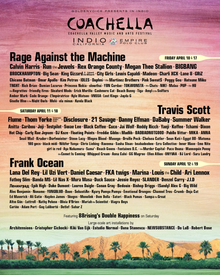 Thông tin chính thức về các nghệ sĩ biểu diễn tại Coachella 2020