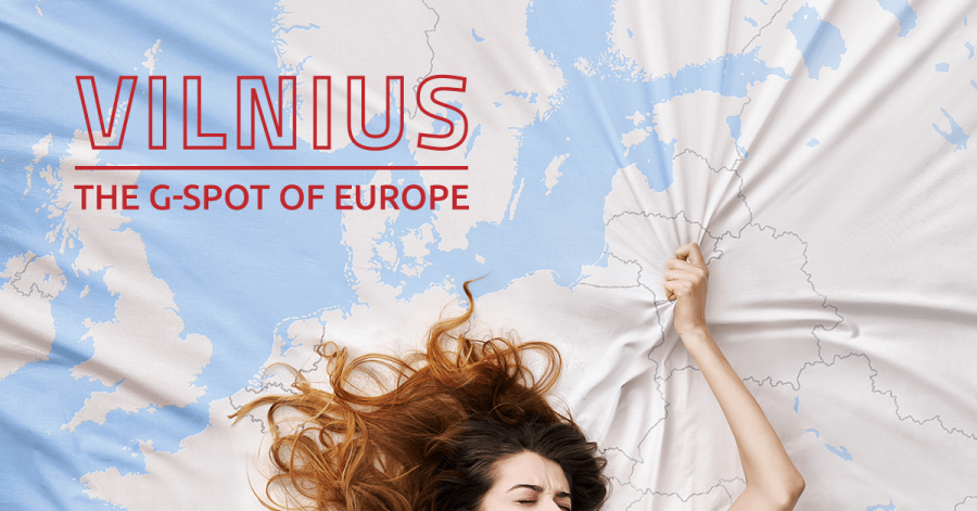 Hình ảnh quảng bá du lịch của thủ đô Lithuania có nội dung The G-spot of Europe (Điểm G của châu Âu).
