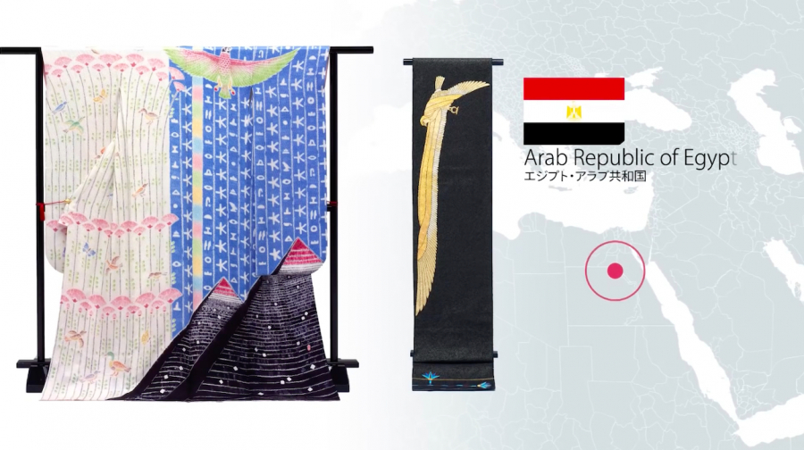 Thiết kế kimono và obi đại diện Cộng hòa Ả Rập Ai Cập