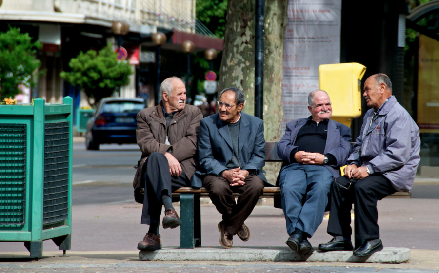 the+sopranos+chambery+france+people+old+men+vintage+oriental+middle+east+arabes+moustache+mustache+balled+bus+stop+bench+plants+city+downtown
