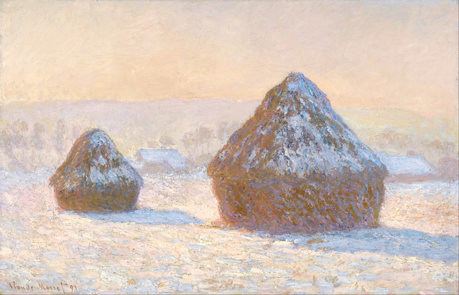 Những đống lúa mì, hiệu ứng tuyết, buổi sáng (Claude Monet, 1890-1891)