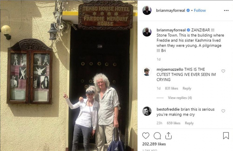 Brian May đến thăm The Mercury House ở Zanzibar