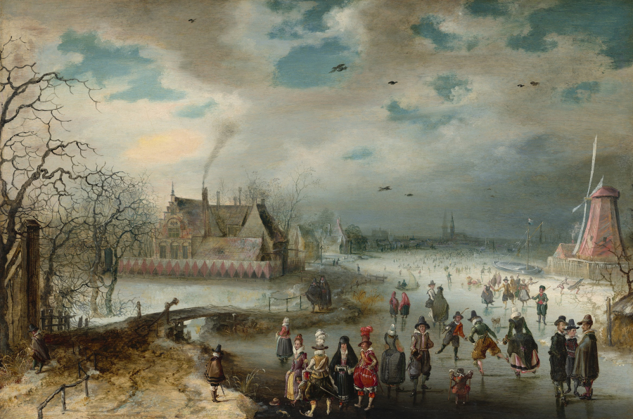Trượt băng trên sông Amstel (Adam van Breen, 1611)