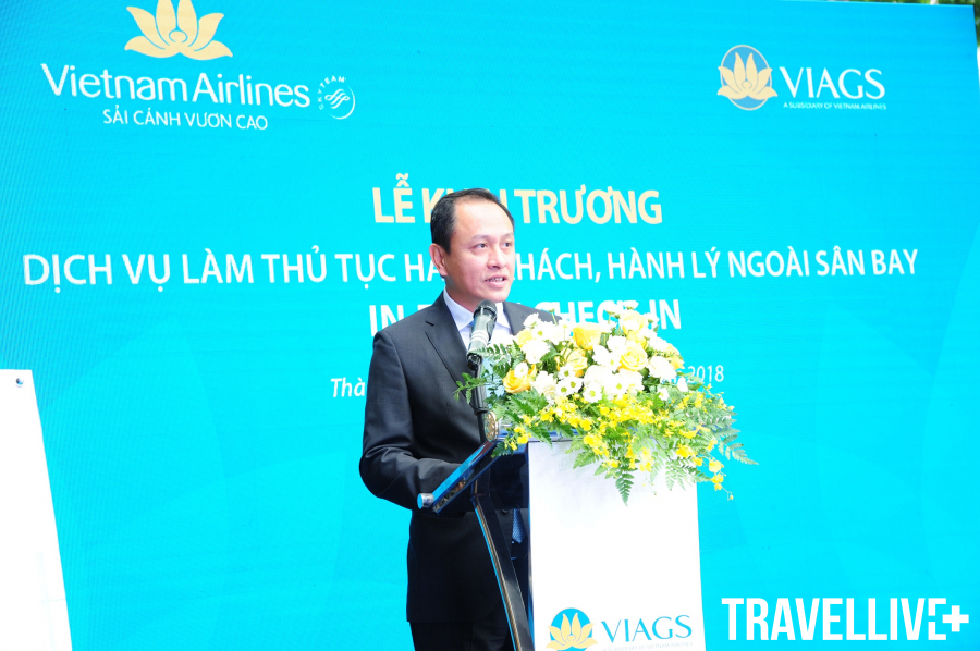 Ông Lê Hồng Hà - Phó TGĐ Vietnam Airlines phát biểu
