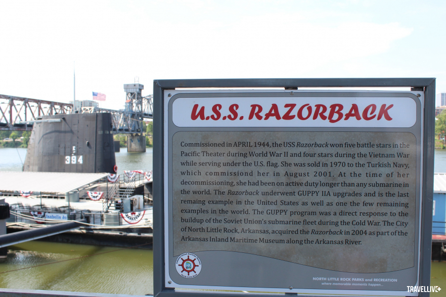 Tàu ngầm USS Razorback chính là điểm nhấn chính tại bảo tàng hải quân nội địa Arkansas.