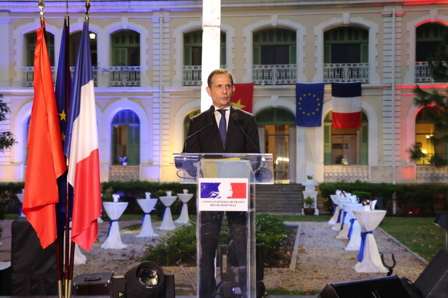Ông Vincent Floreani, Tổng lãnh sự Pháp tại TP.HCM phát biểu tại buổi lễ