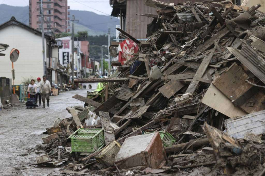 Lũ lụt tàn phá thị trấn Hitoyoshi, tỉnh Kumamoto