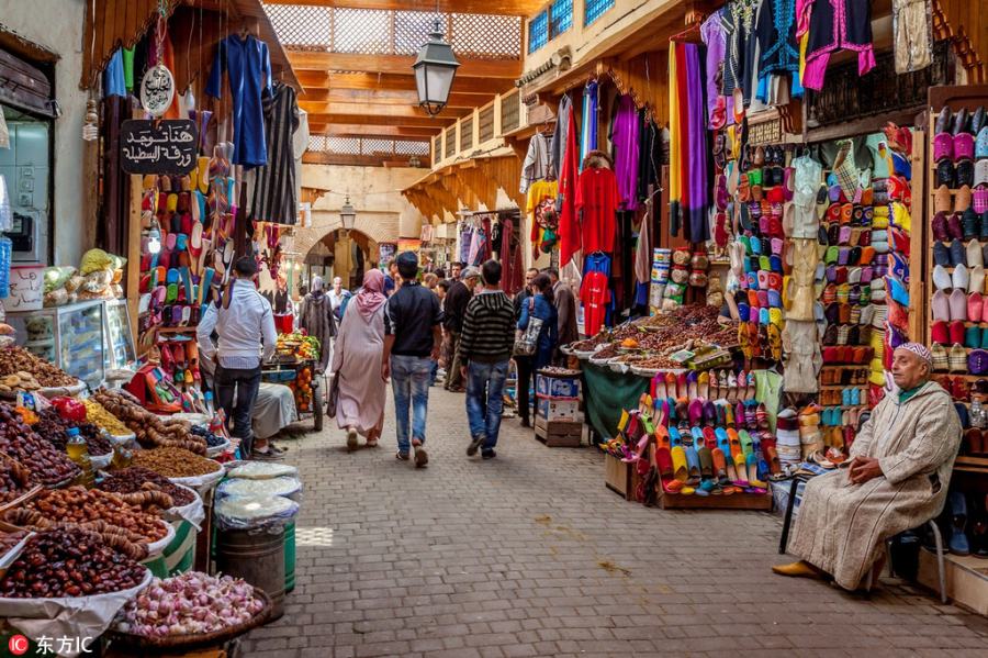 Góc chợ yên bình của Thành phố Fez, Maroc