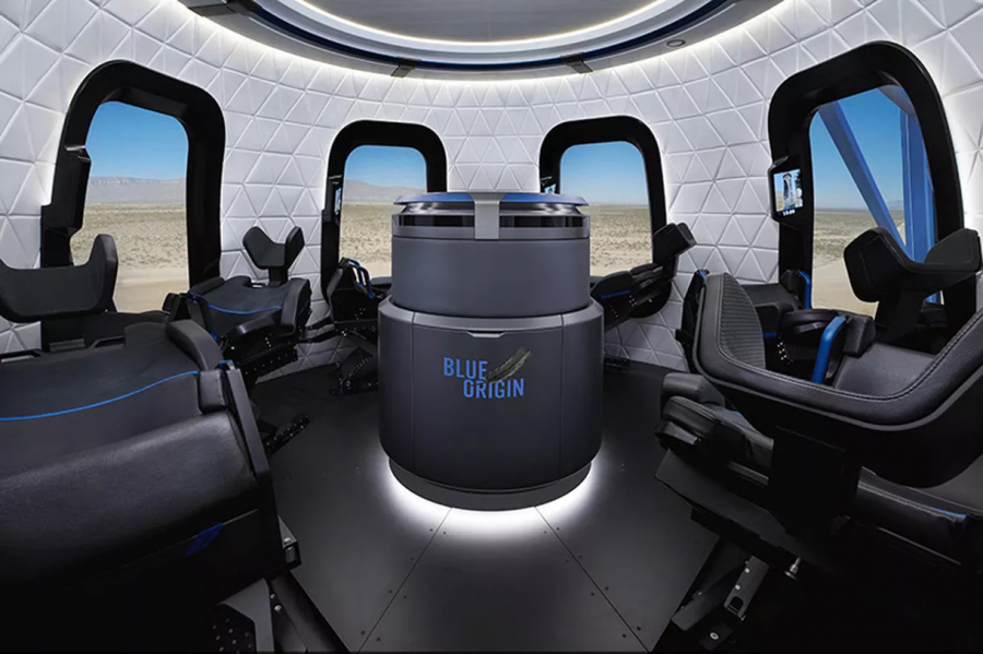 Bên trong tàu vũ trụ New Shepard. Nguồn: Blue Origin.