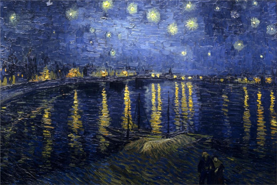 Tranh: Starry Night over Rhone, Vincent van Gogh