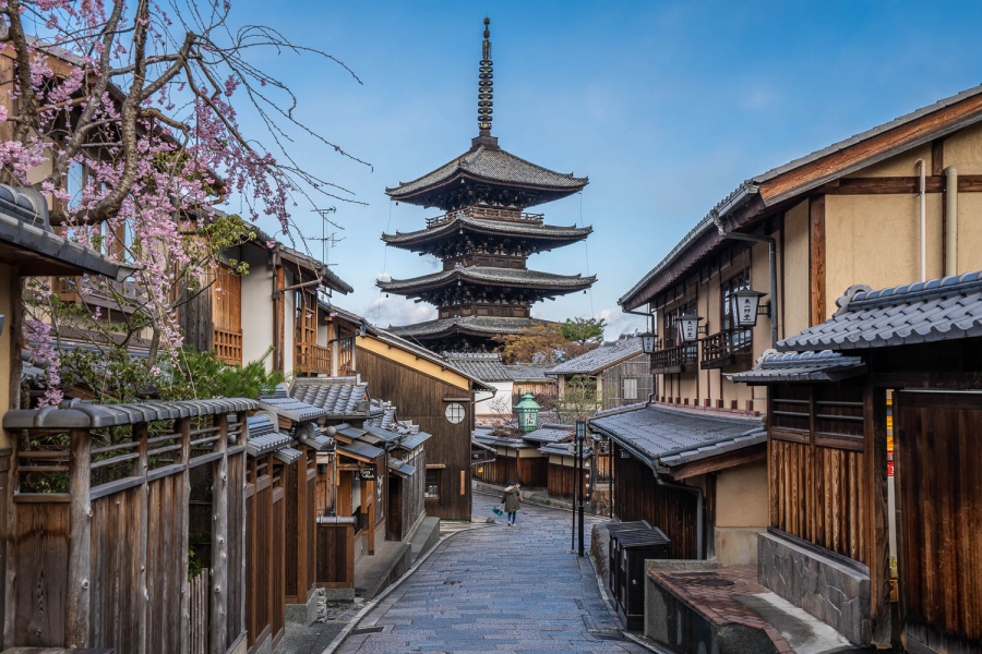 Cố đô Kyoto của Nhật Bản, với các ngôi nhà chịu ảnh hưởng của kiến trúc Trung Quốc từ thời nhà Đường (618- 907) - Ảnh: Internet