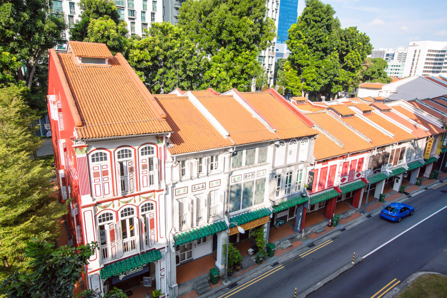 Màu pastel đặc trưng của đường Bukit Pasoh