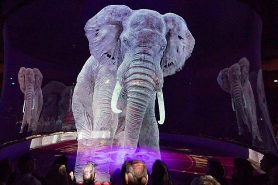 Năm 2019, rạp xiếc Circus Roncalli (Đức) tiên phong ra mắt mô hình xiếc thú 3D thay cho động vật sống. (Ảnh: Internet)