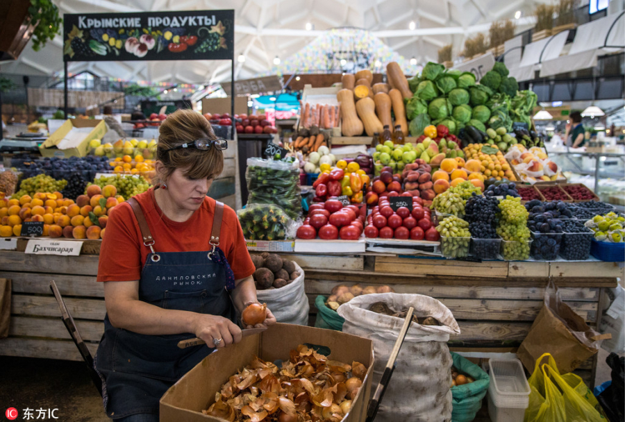Một góc chợ Danilovsky của Thủ đô Matxcova, Nga