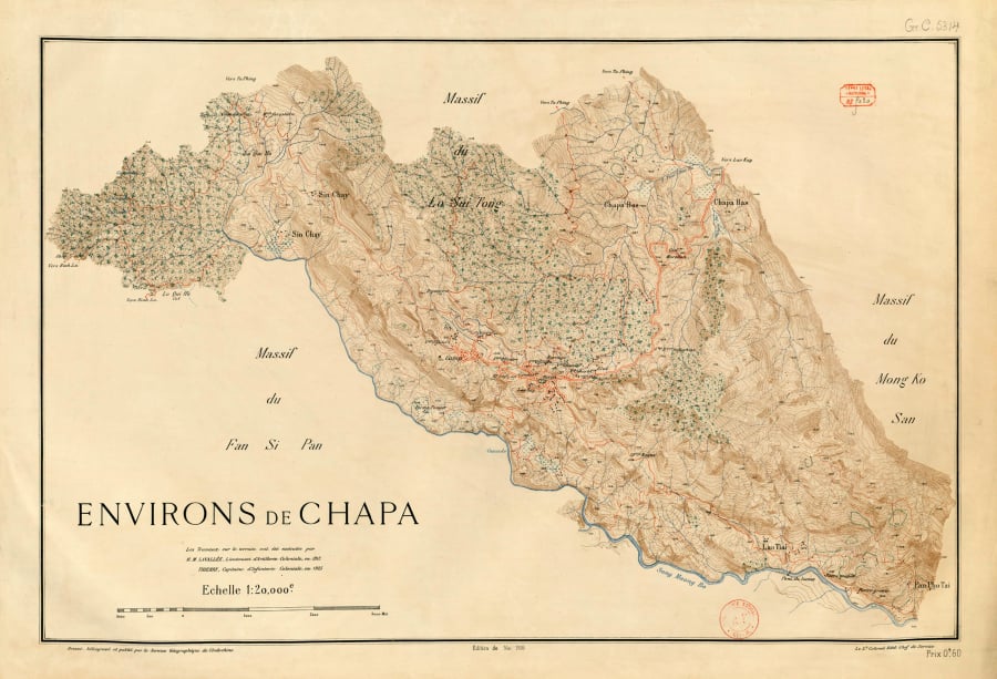 Bản đồ Sa Pa vào năm 1926.