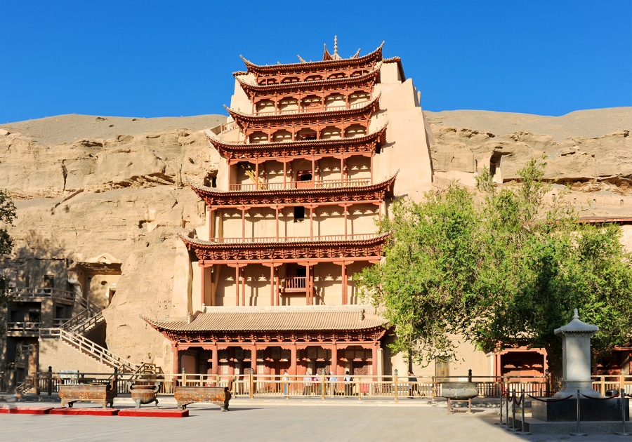 Entrance-Dunhuang-Mogao-Caves-Gansu-China-province