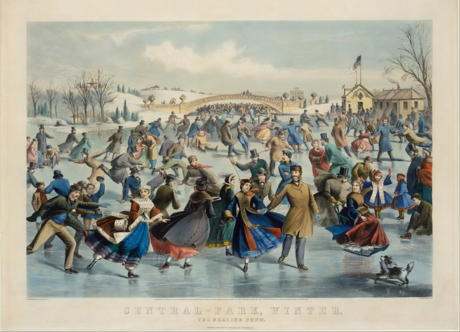 Sân băng ở Công viên Trung tâm, mùa đông (Charles Parsons, 1862)