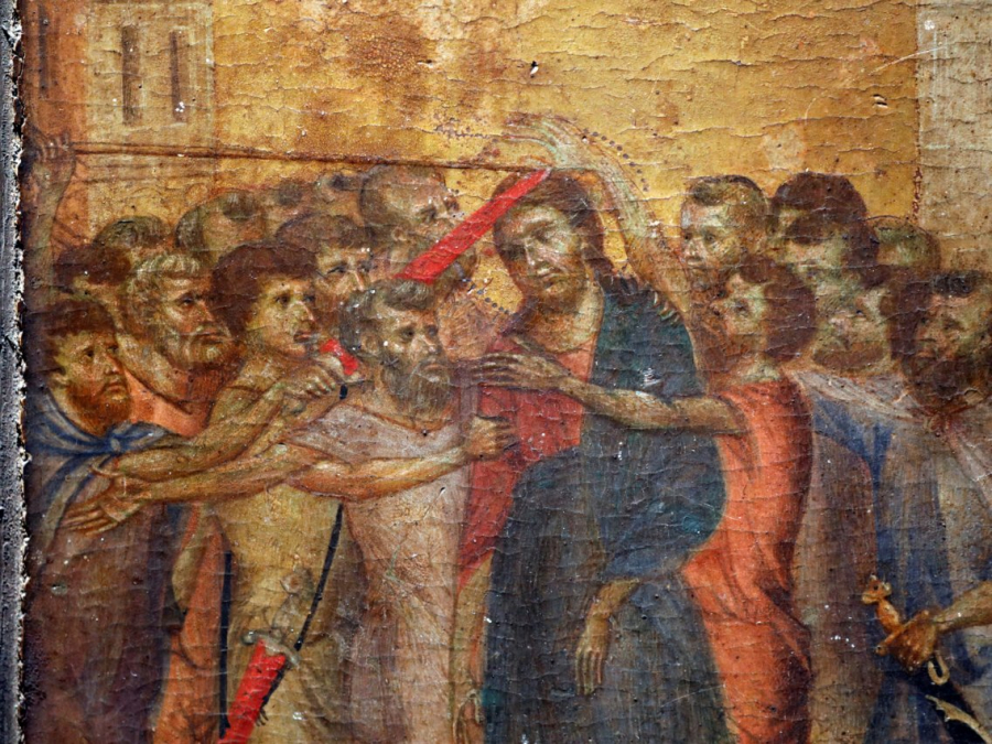 Bức tranh Nhạo Chúa (Christ Mocked) của danh họa Cimabue.