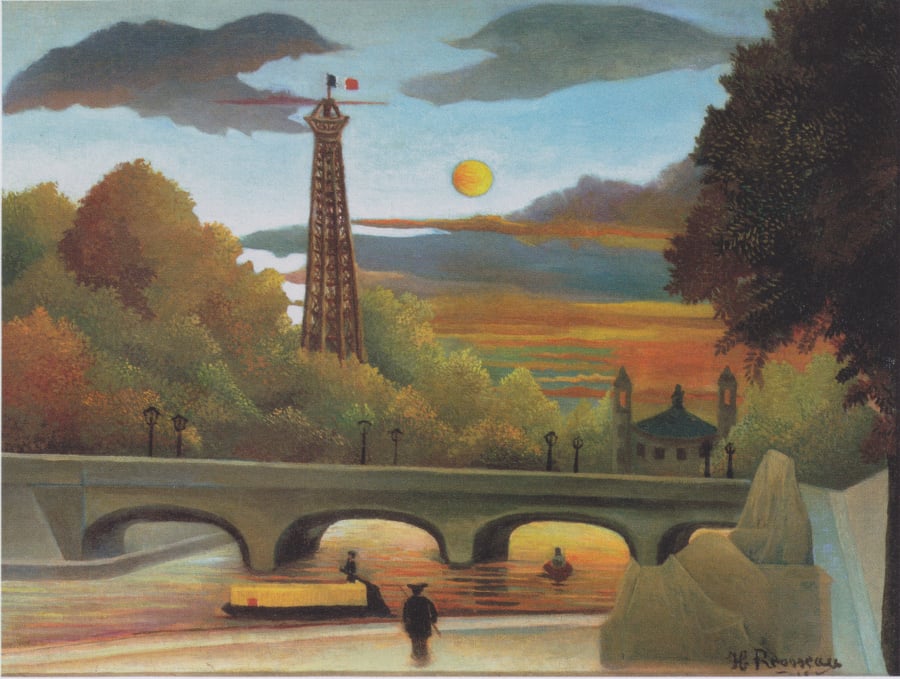 Tháp Eiffel lúc hoàng hôn (Henri Rousseau, 1910)