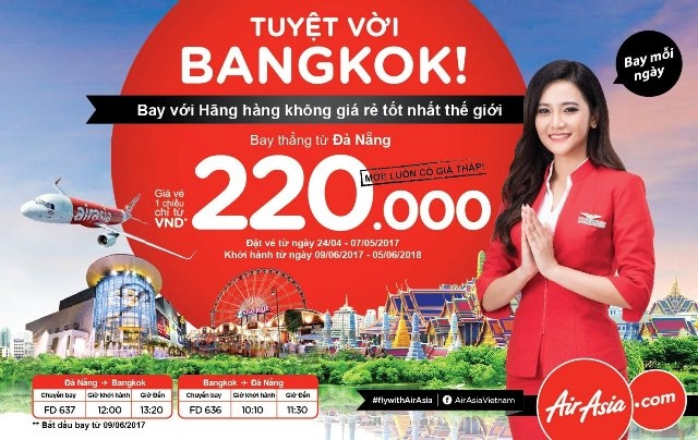 Aiasia chính thức khai thác đường bay thẳng từ Đà Nẵng đến Bangkok