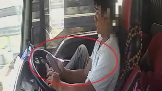 Xử lý tài xế container vừa lái xe bằng một chân vừa lướt tiktok trên cao tốc