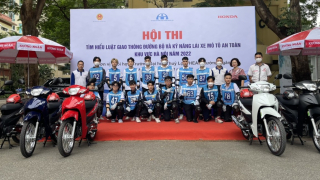Sôi nổi Hội thi Tìm hiểu Luật GTĐB và kỹ năng lái xe mô tô an toàn