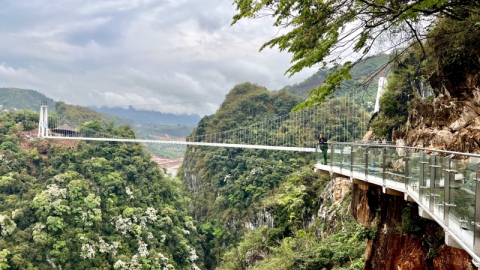 Cầu kính đi bộ dài nhất thế giới tại Mộc Châu chính thức hoạt động dịp nghỉ lễ 30/4