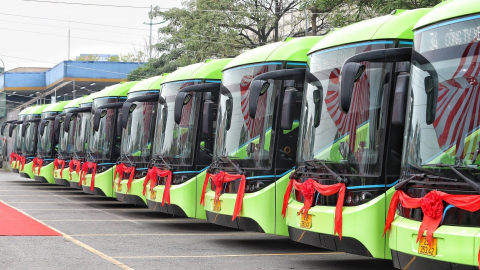 Khai trương xe buýt điện tuyến số 34: Bến xe Mỹ Đình - Gia Lâm