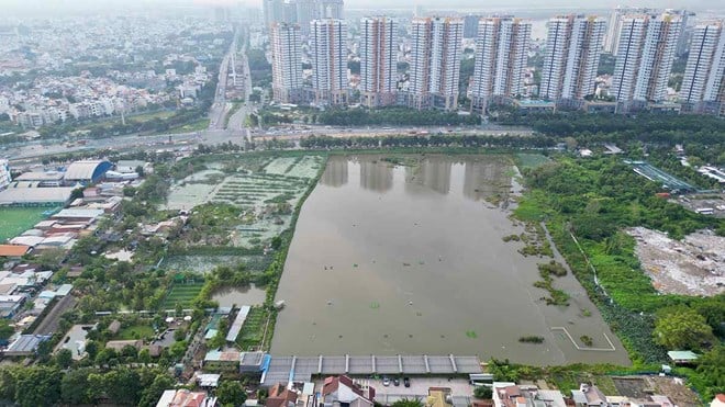 Vị trí xây dựng ga Thủ Thiêm - nhà ga cuối của tuyến đường sắt tốc độ cao Bắc - Nam. Ảnh: Lao động