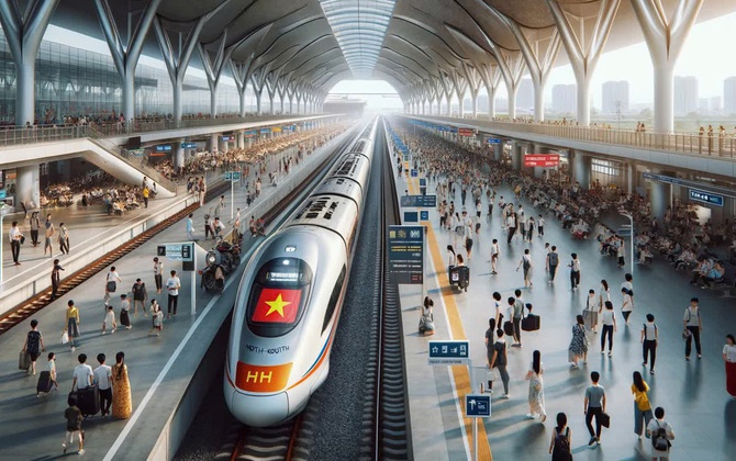 Dự án đường sắt tốc độ cao trên trục Bắc - Nam có chiều dài hơn 1.500km, dự kiến đầu tư với quy mô đường đôi, điện khí hóa và tốc độ 350km/h (Ảnh minh họa)
