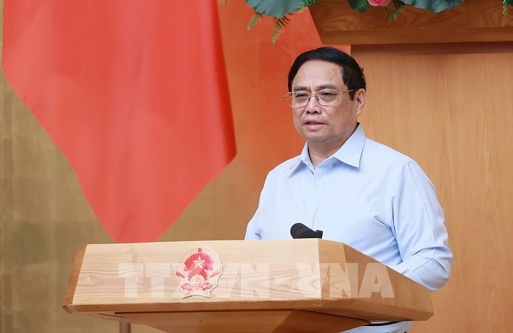 Thủ tướng Phạm Minh Chính chủ trì Phiên họp Chính phủ thường kỳ tháng 7/2023. Ảnh: Dương Giang-TTXVN