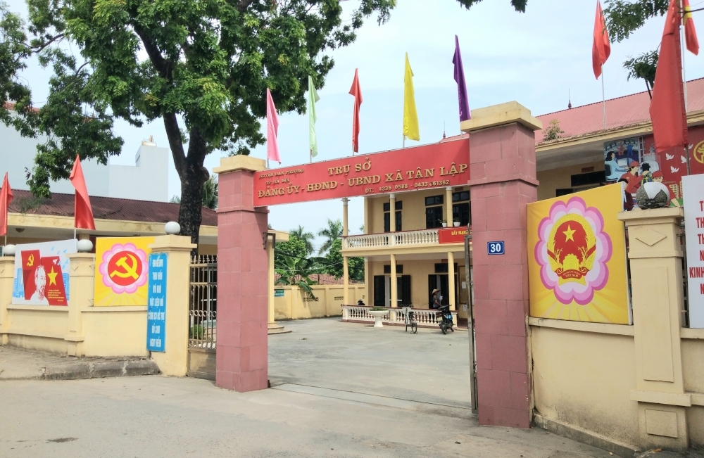 Trụ sở xã Tân Lập, Hà Nội. (Ảnh: Tuổi trẻ thủ đô)