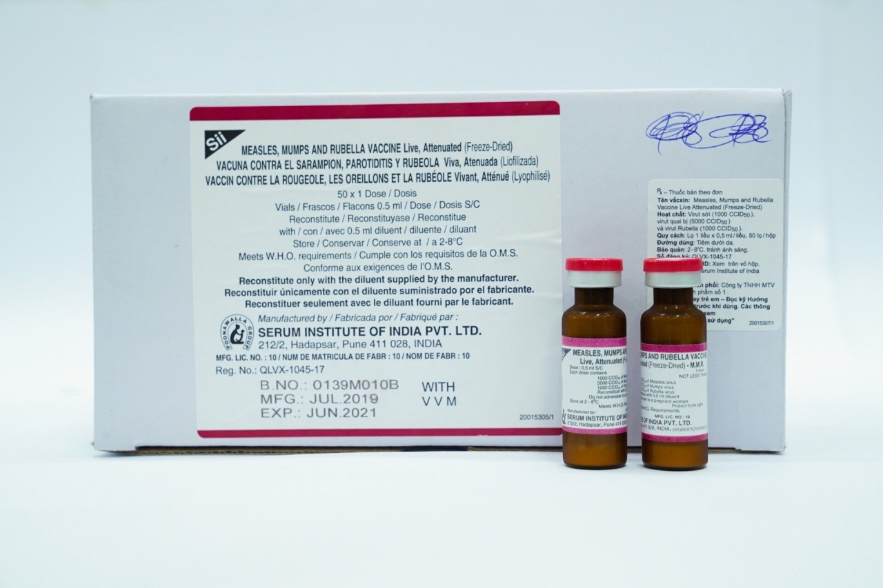 Vaccine MMR phòng bệnh sởi- quai bị- rubella được sử dụng phổ biến tại nước ta- Ảnh NIHE cung cấp