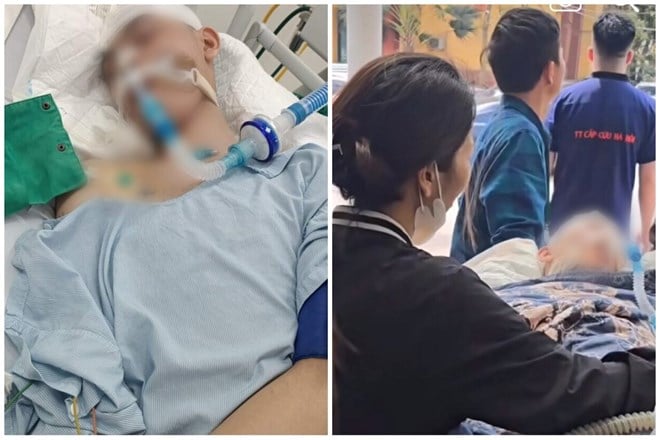 Sáng 26/3, nam sinh lớp 8 bị hành hung đến chấn thương sọ não đã được đưa về Bệnh viện Đa khoa tỉnh Phú Thọ. Ảnh: GĐCC.