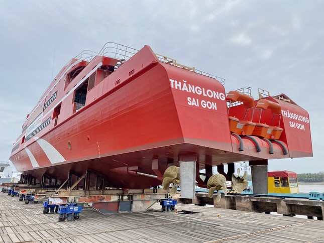 Tàu cao tốc Thăng Long được hạ thuỷ tháng 5/2022 phục vụ cho tuyến TPHCM- Côn Đảo. Ảnh: Tiền Phong