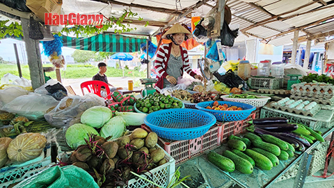 Chợ Đông Phú vắng khách khiến các tiểu thương lo lắng, buôn bán cầm chừng. Ảnh: Hậu Giang Online