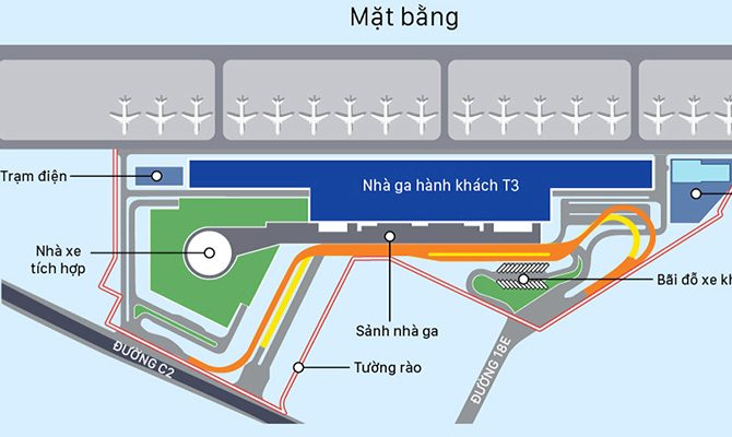 Dự án xây dựng nhà ga hành khách T3 sân bay Tân Sơn Nhất do ACV làm chủ đầu tư.